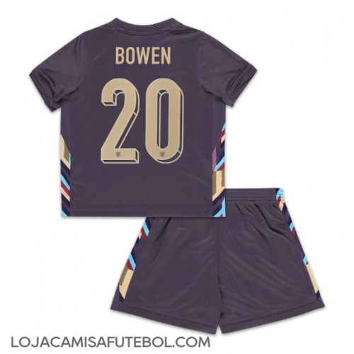 Camisa de Futebol Inglaterra Jarrod Bowen #20 Equipamento Secundário Infantil Europeu 2024 Manga Curta (+ Calças curtas)